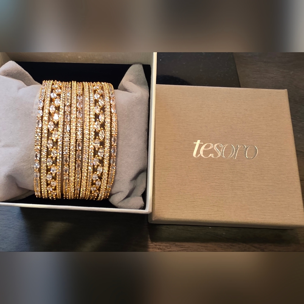 Tesoro Radiant Gold Bangles Collection - Artifical Jewelry